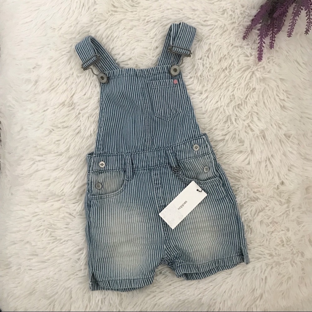 NWT 🌻 Noppies Toddler Girl Denim Shorts Overall🌻